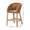 Baxton Studio Mario Modern Bohemian Natural Brown Finished Teak Wood and Rattan 2-Piece Counter Stool Set 232-2PC-13250-ZORO - alternate 8